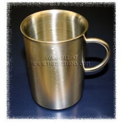 Henley Brushed Stainless Steel Tea Mug - 11.7oz